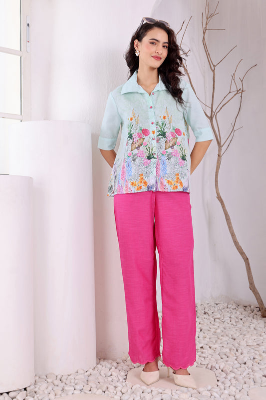 Pastel Bloom Linen Coord Set