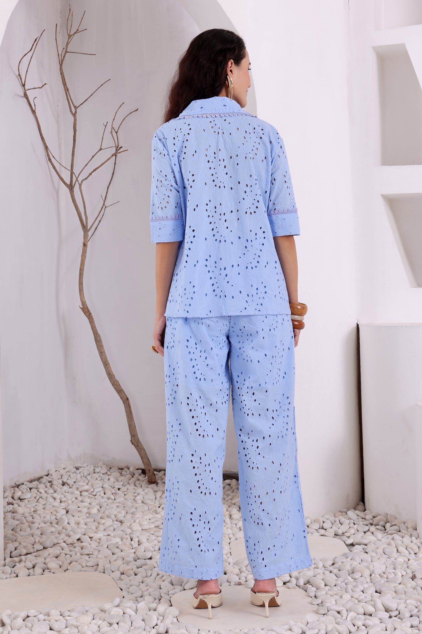 Powder Blue Eyelet Coord Set