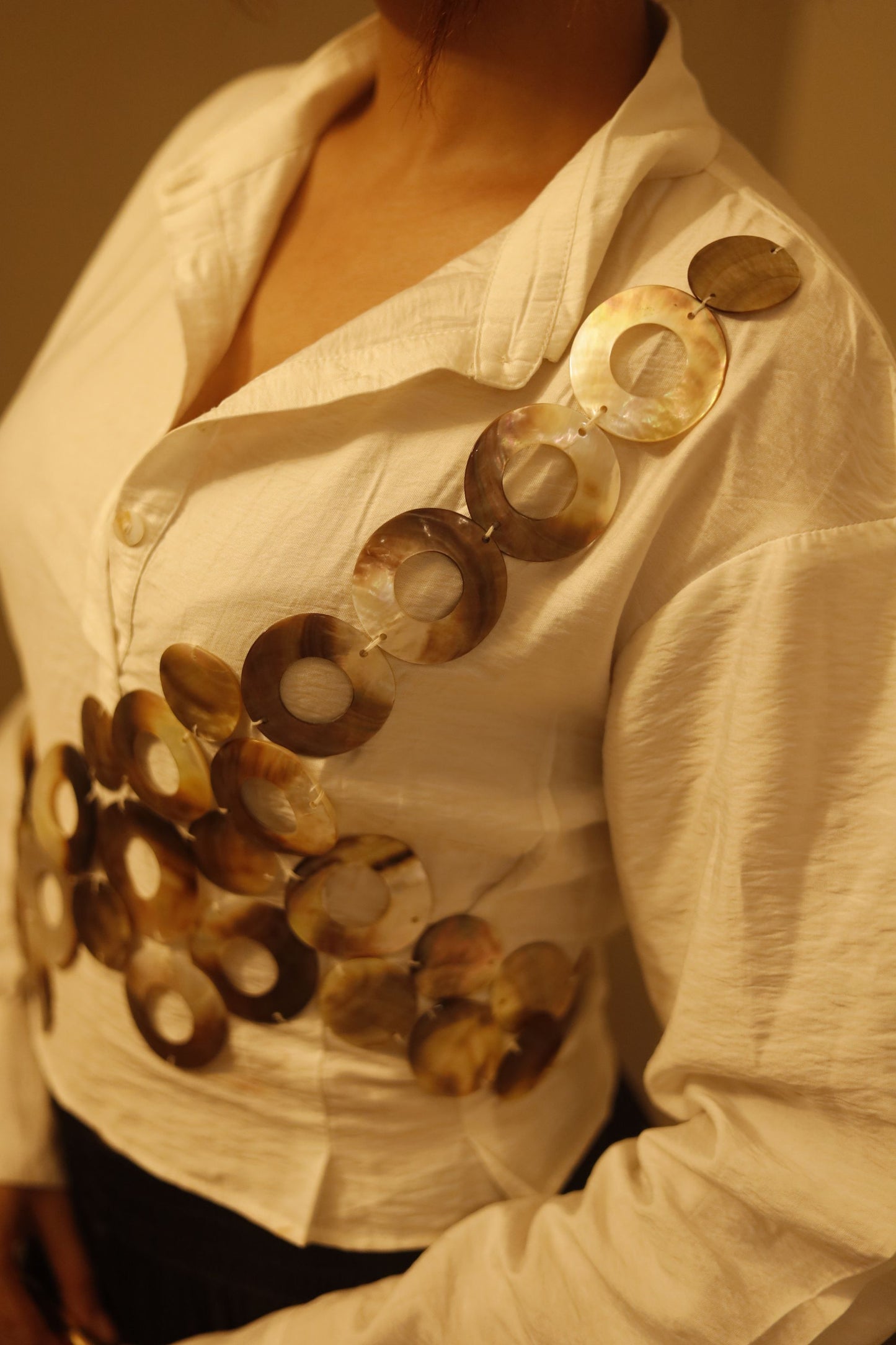 Mosaic – Mother of Pearl Embellishment Shirt Top