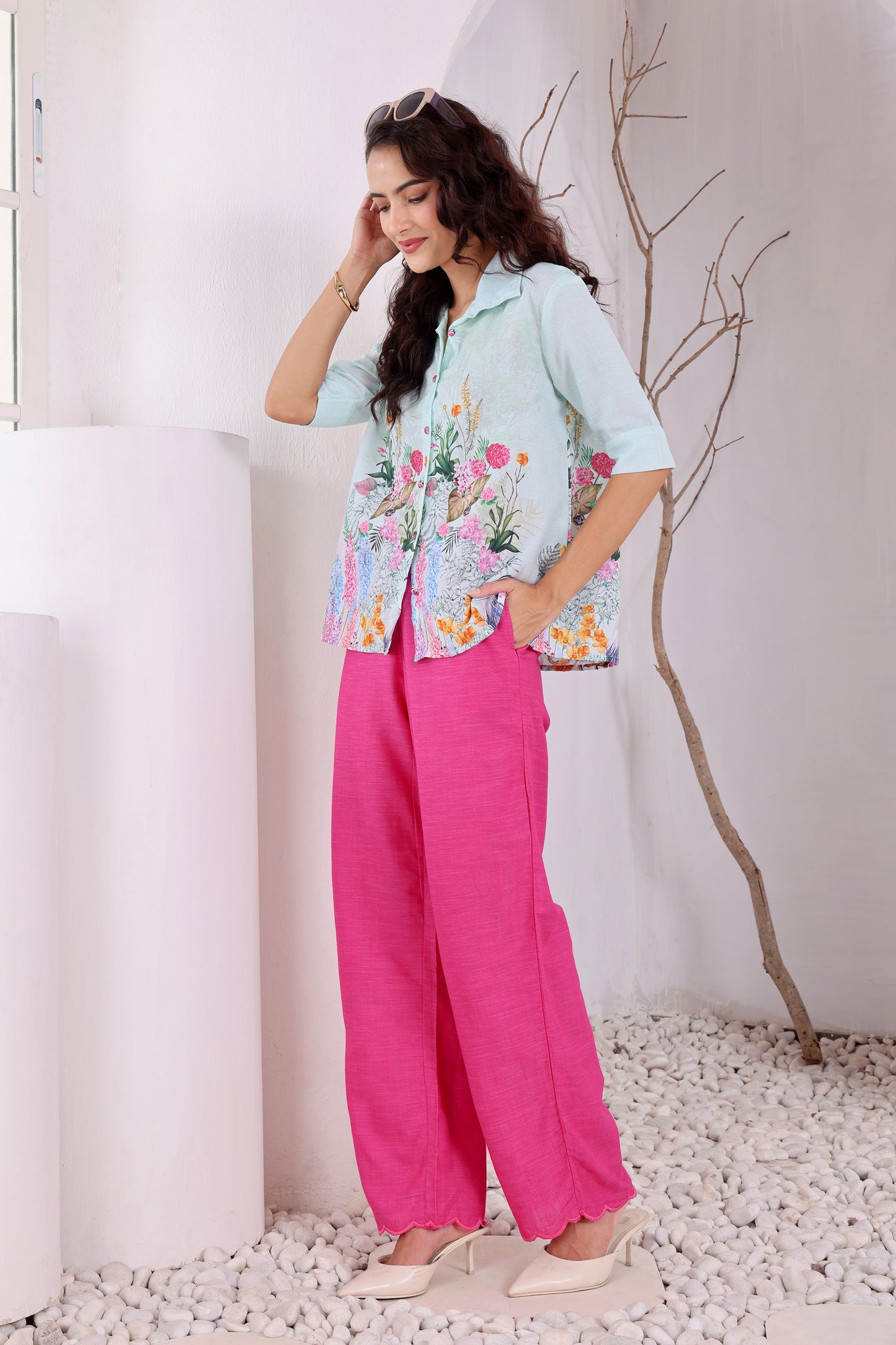 Pastel Bloom Linen Coord Set