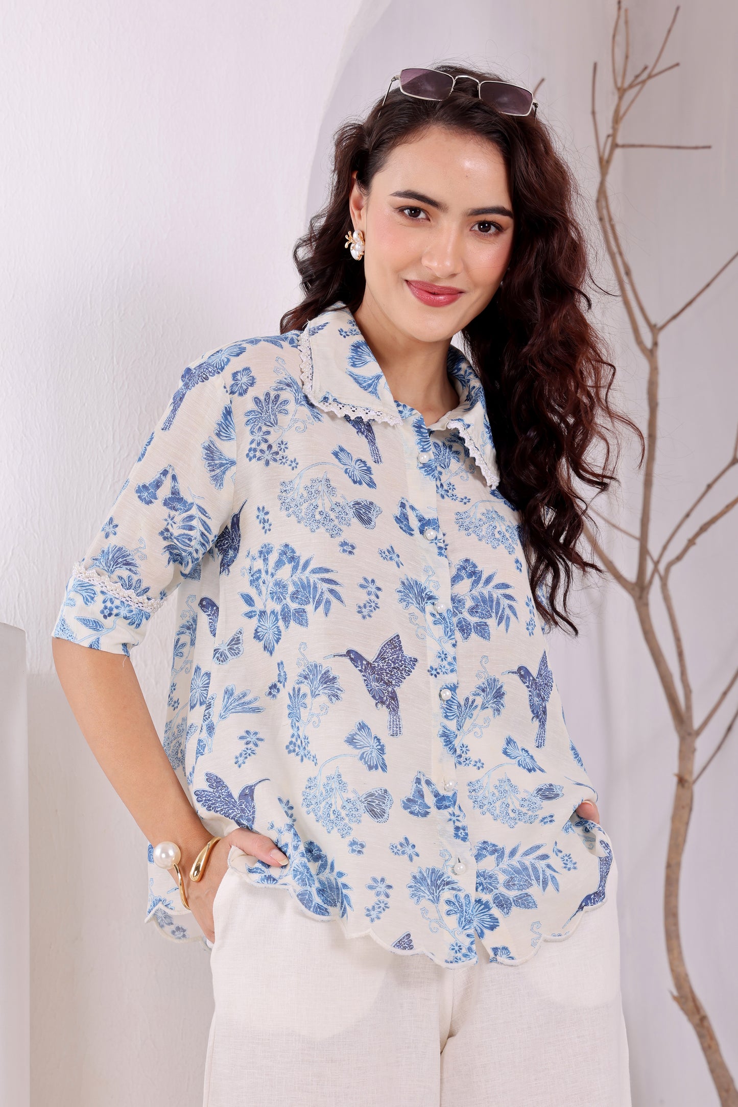 Indigo Garden Linen Coord Set