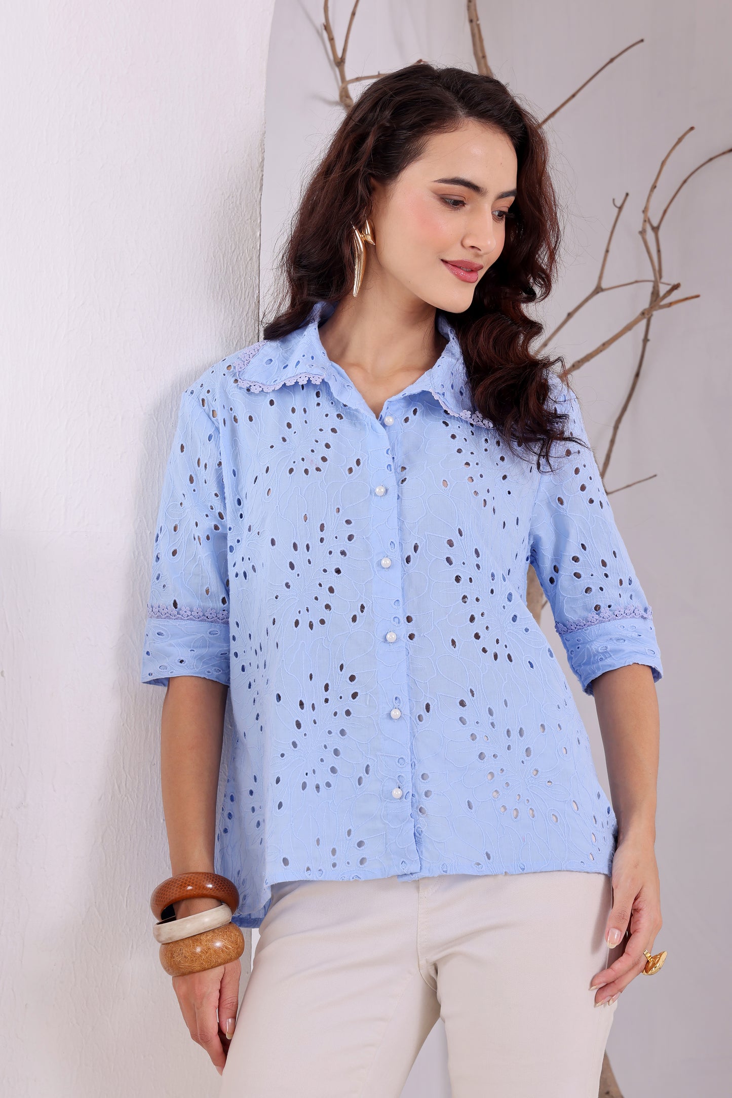 Powder Blue Eyelet Coord Set