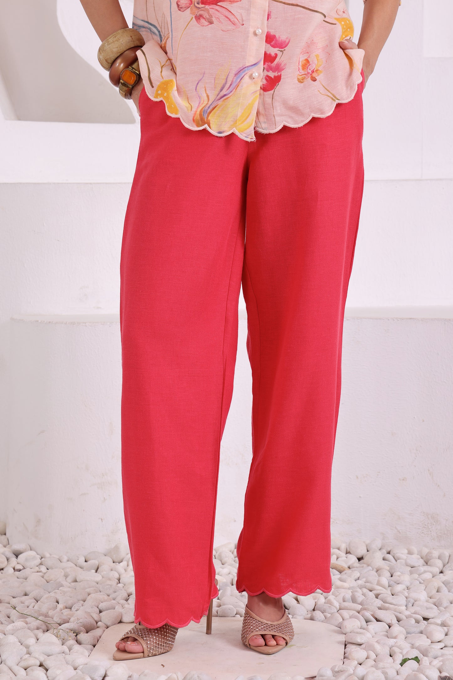 Peach Bloom Linen Coord Set