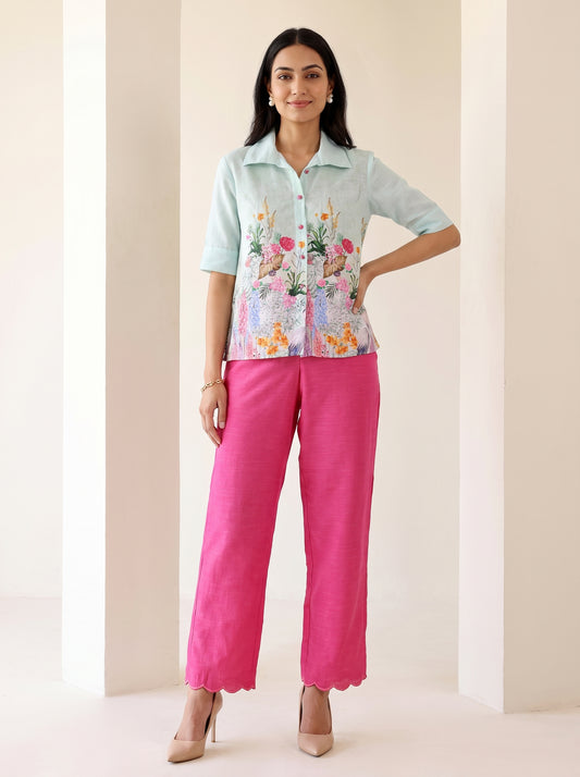 Pastel Bloom Linen Coord Set
