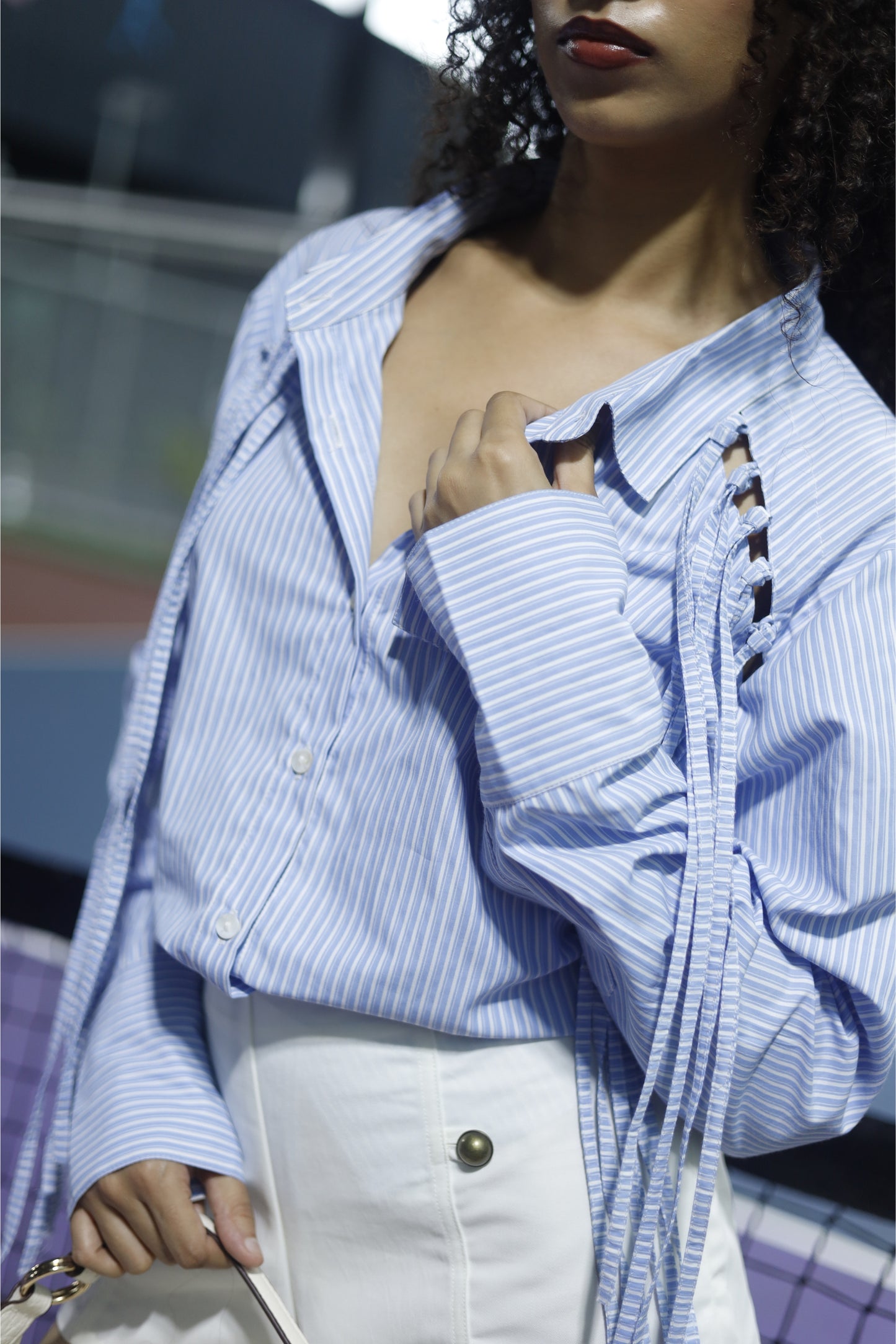 Drift – Stripe Backless Shirt