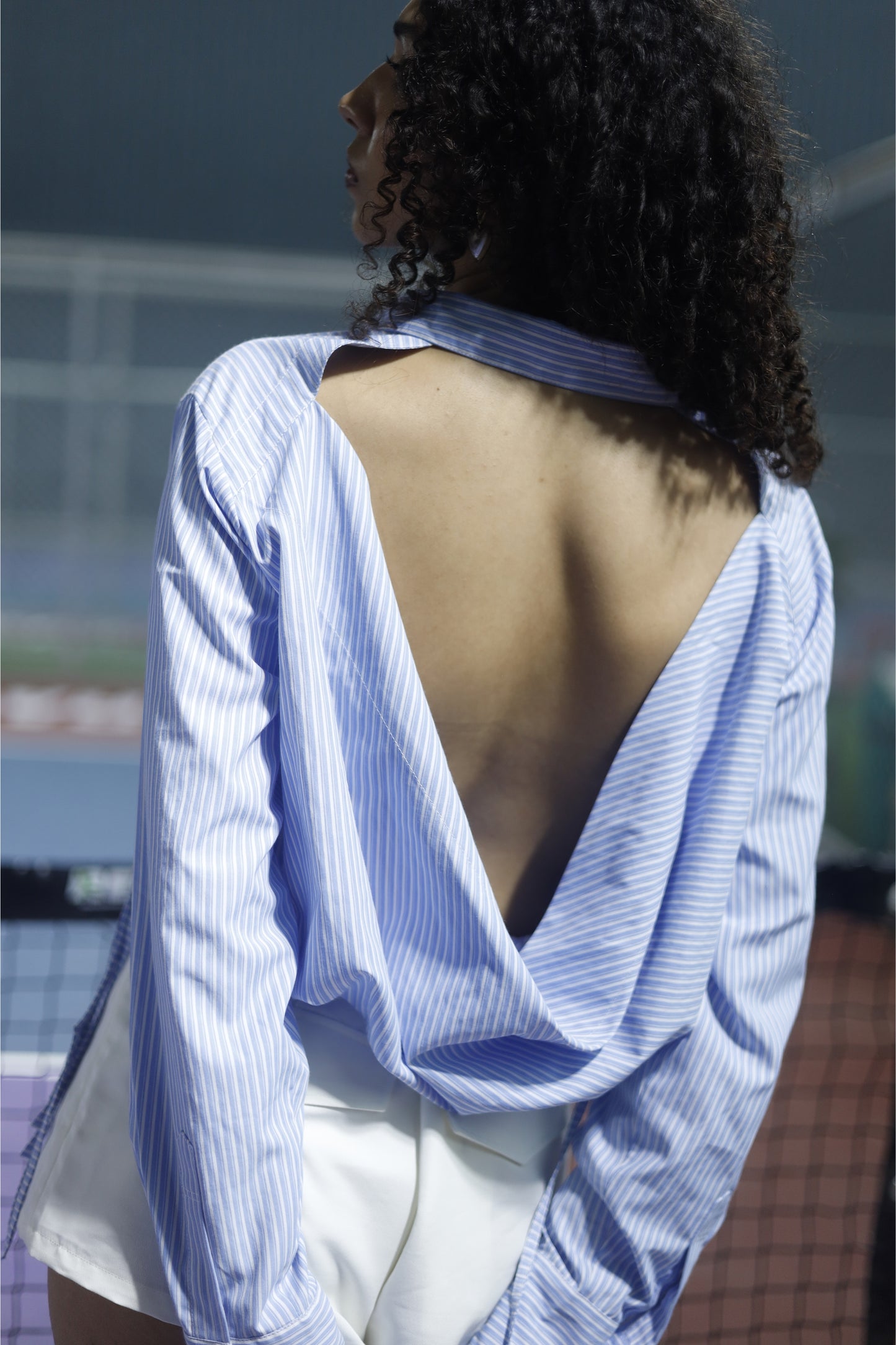 Drift – Stripe Backless Shirt